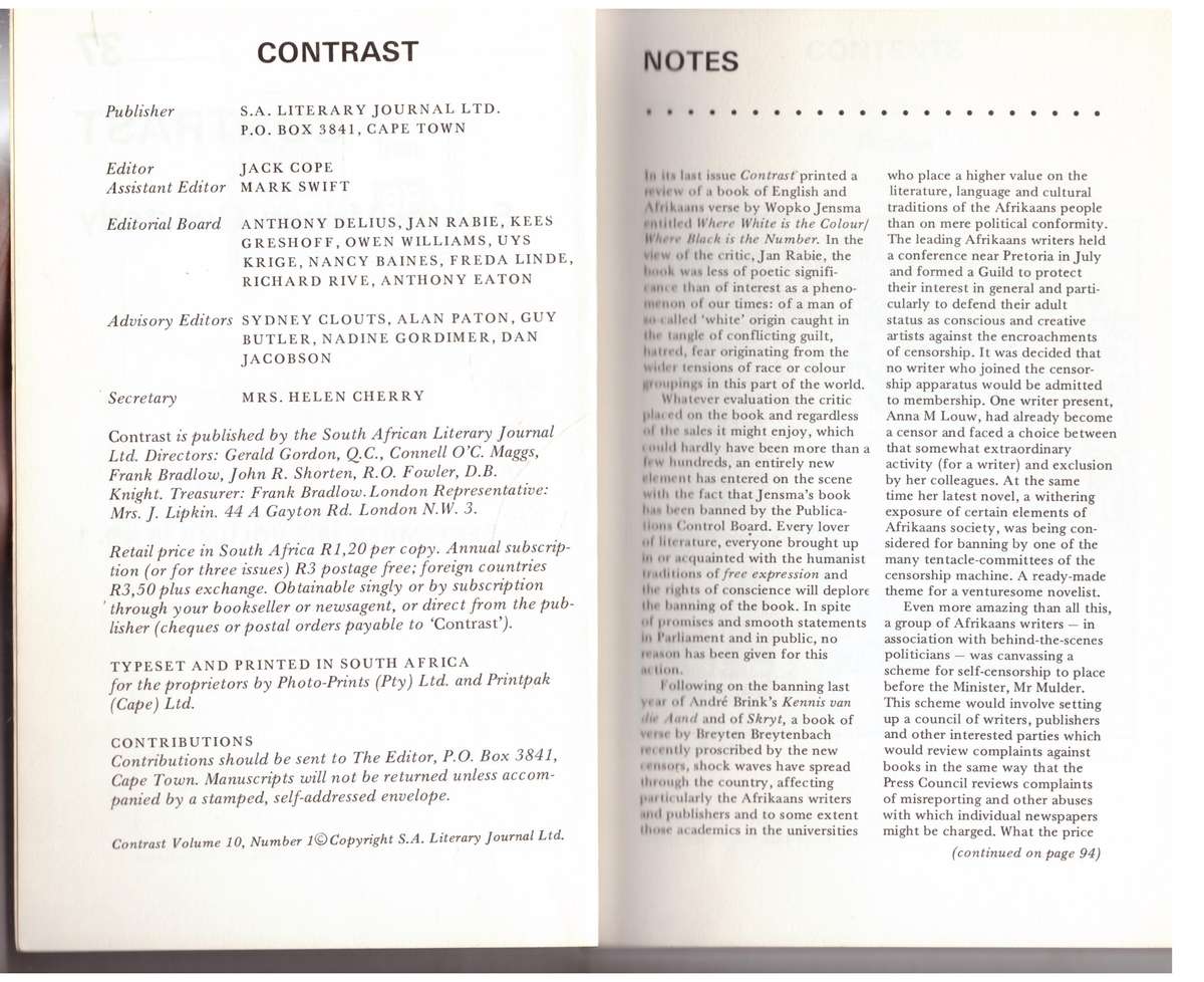 Contrast 37 - Volume 10, Number 1, September 1975
