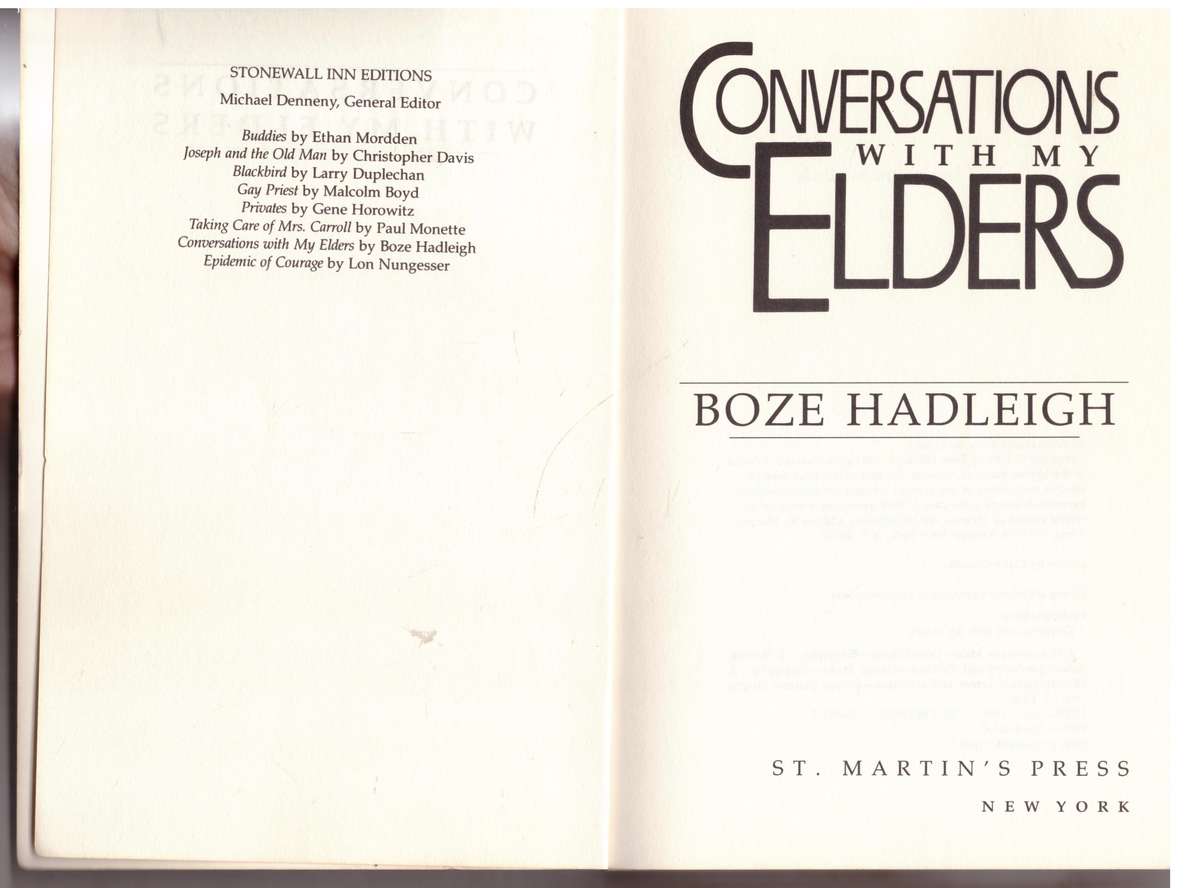Conversations With My Elders - Boze Hadleigh