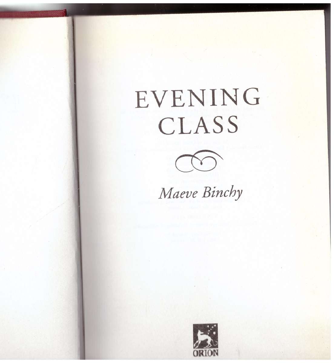 Evening Class  --  Maeve Binchy