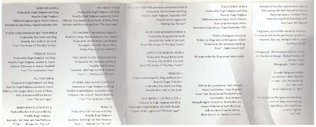 Sting  Fields Of Gold: The Best Of Sting 1984 - 1994 (CD)