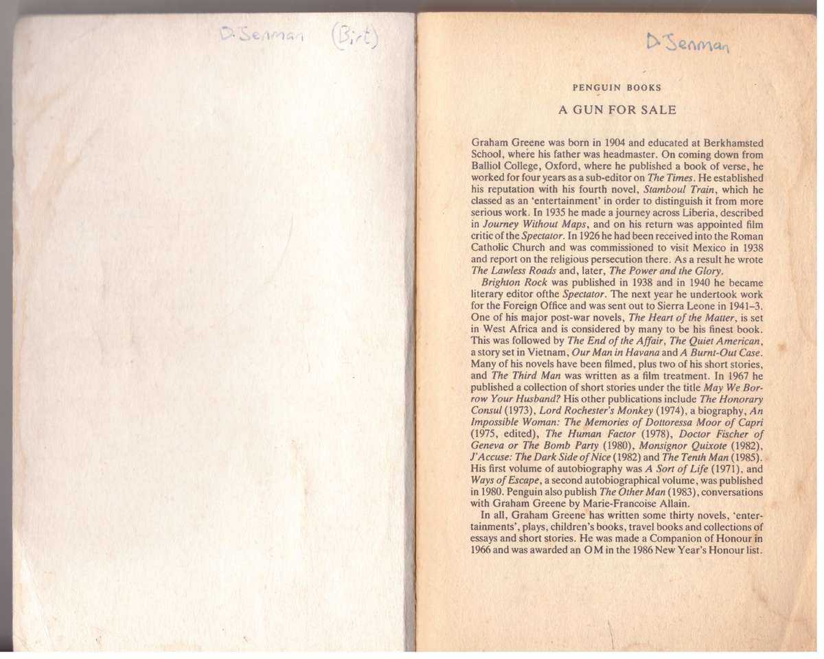 A Gun For Sale - Graham Greene
