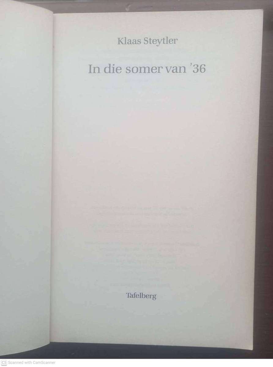 In die somer van '36 -- Klaas Steytler