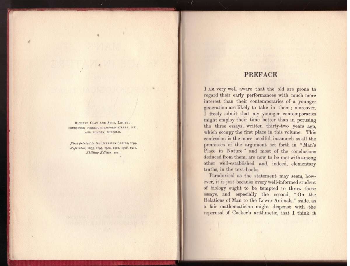 Man's Place in Nature: And Other Anthropological Essays -- Thomas H. Huxley