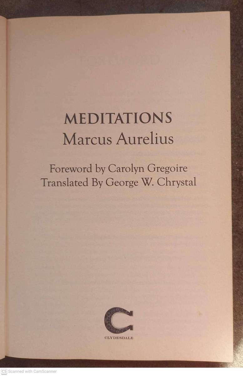 Meditations -- Marcus Aurelius