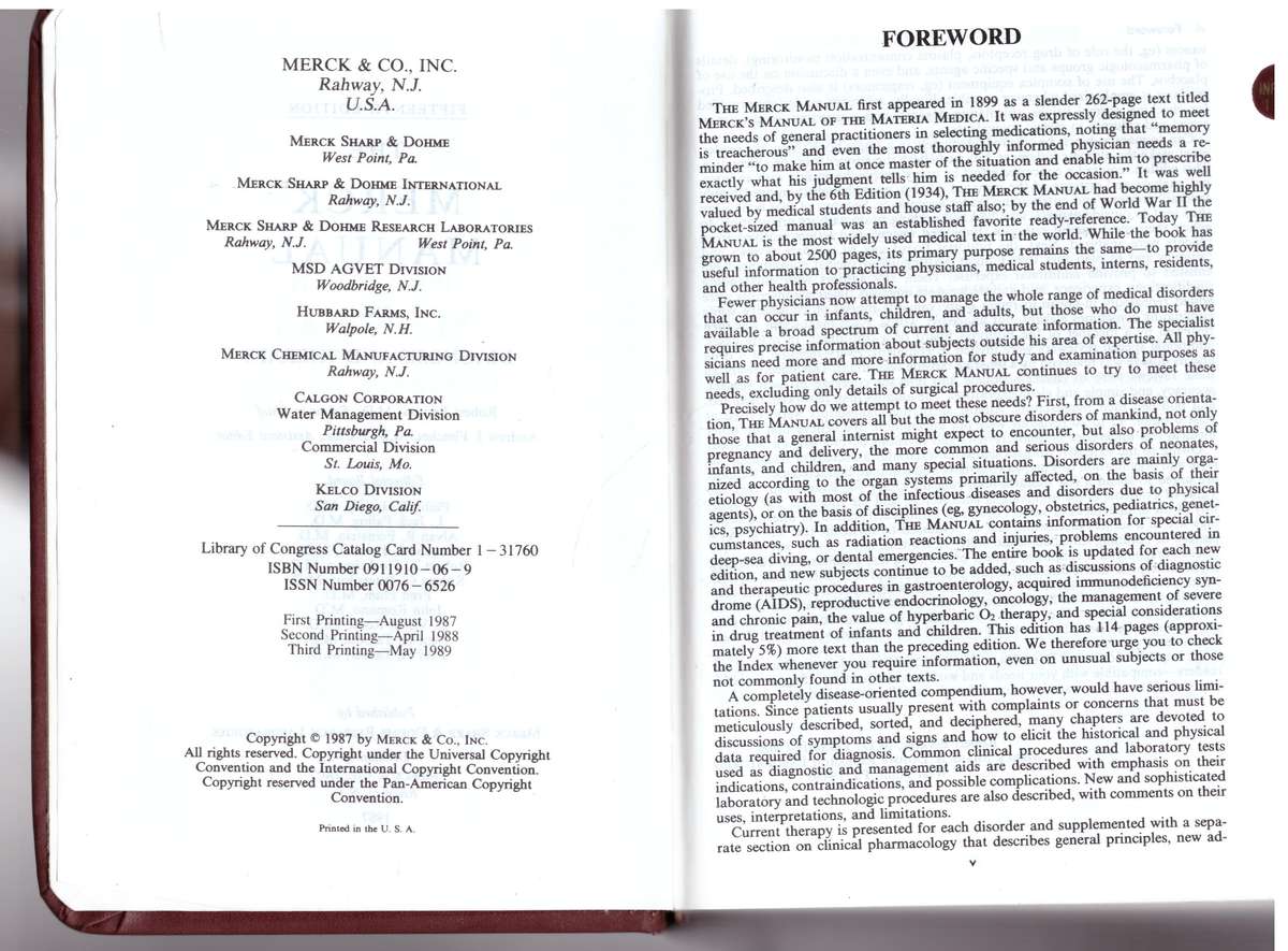 The Merck Manual of Diagnosis and Therapy