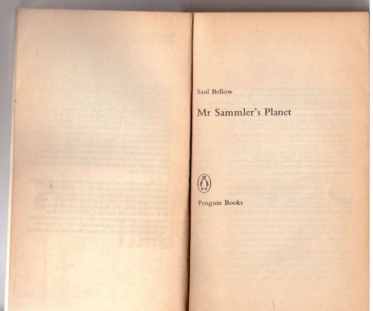 Mr Sammler's Planet -- Saul Bellow