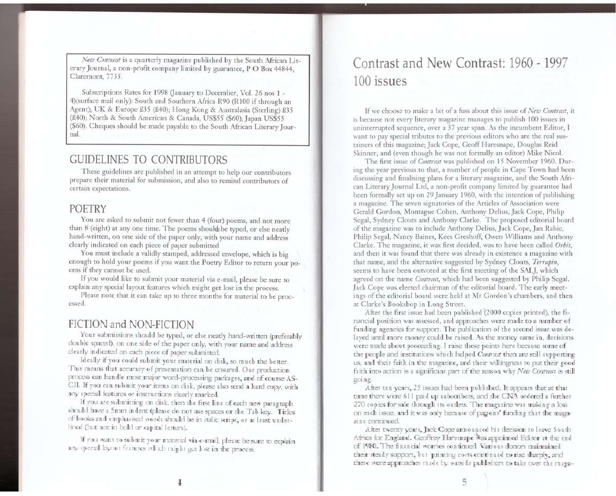 New Contrast 100 - Volume 25, No 4, December 1997