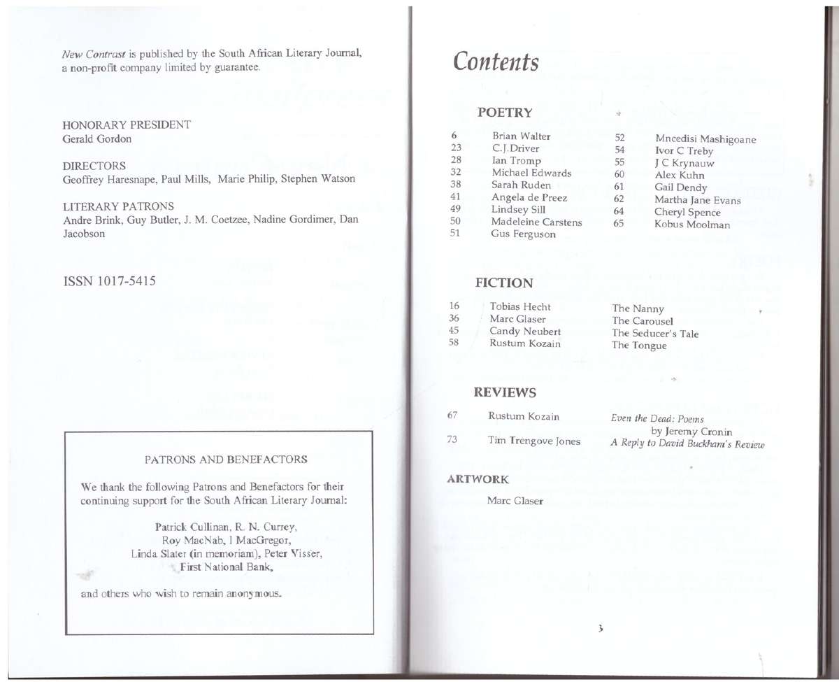 New Contrast 101 - Volume 26, Number 1, March 1998