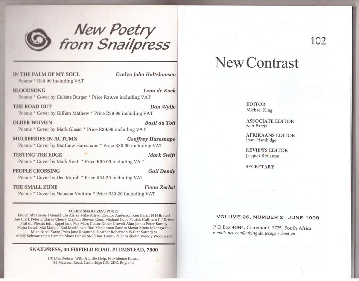 New Contrast 102 - Volume 26, Number 2, June 1998