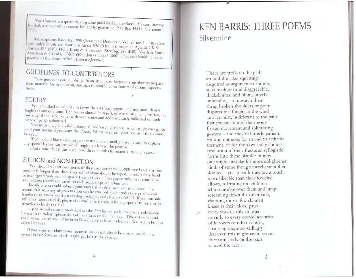 New Contrast 104 - Volume 26, Number 4, December 1998