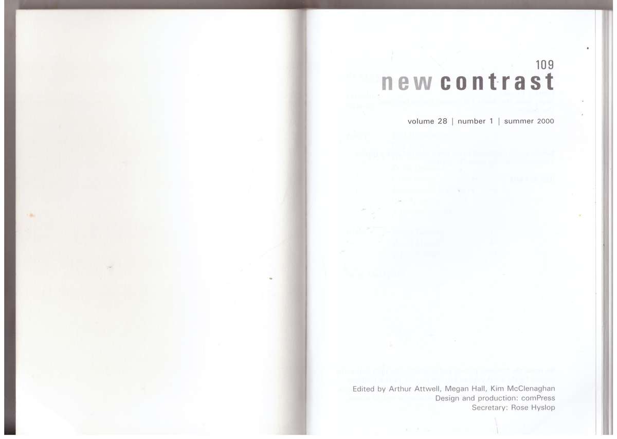New Contrast 109 - Volume 28, Number 1, Summer 2000