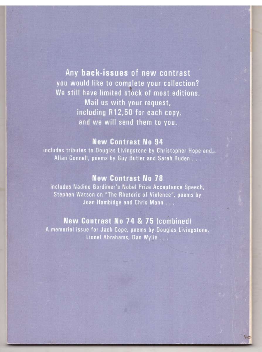 New Contrast 112 - Volume 28, Number 4, Spring 2000