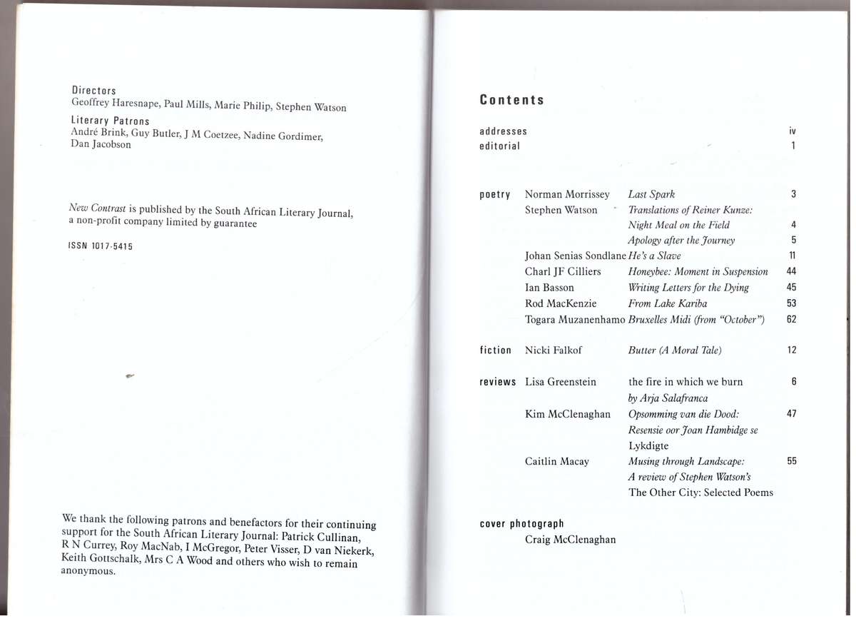 New Contrast 112 - Volume 28, Number 4, Spring 2000