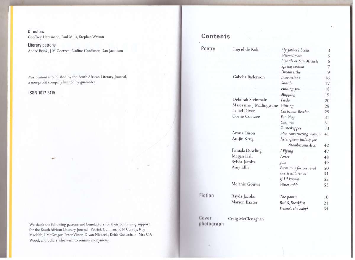 New Contrast 116 - Volume 29, Number 4, Spring 2002