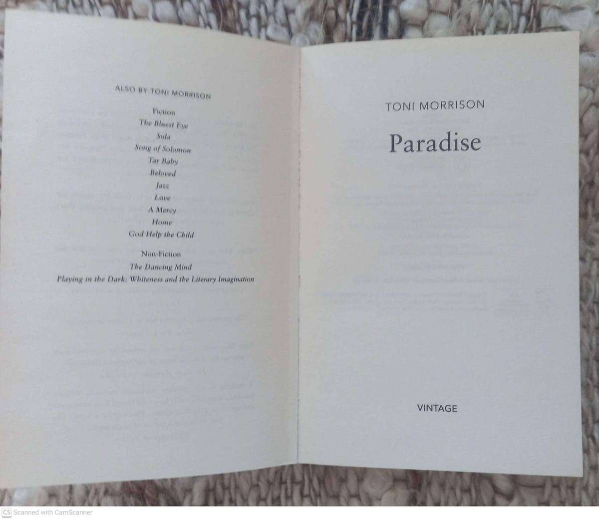 Paradise -- Toni Morrison