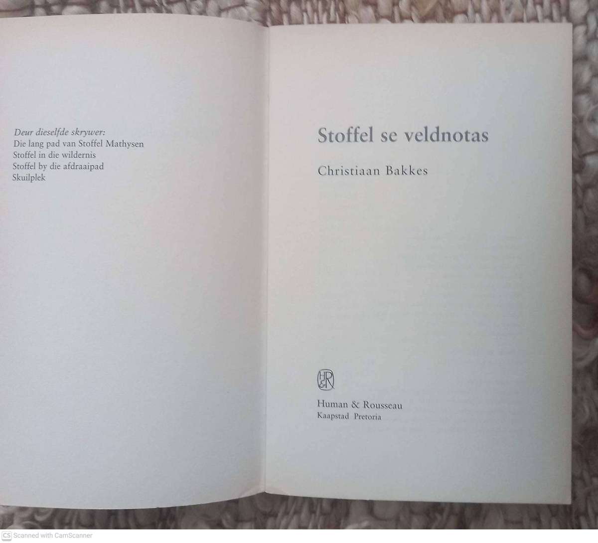 Stoffel se veldnotas -- Christiaan Bakkes