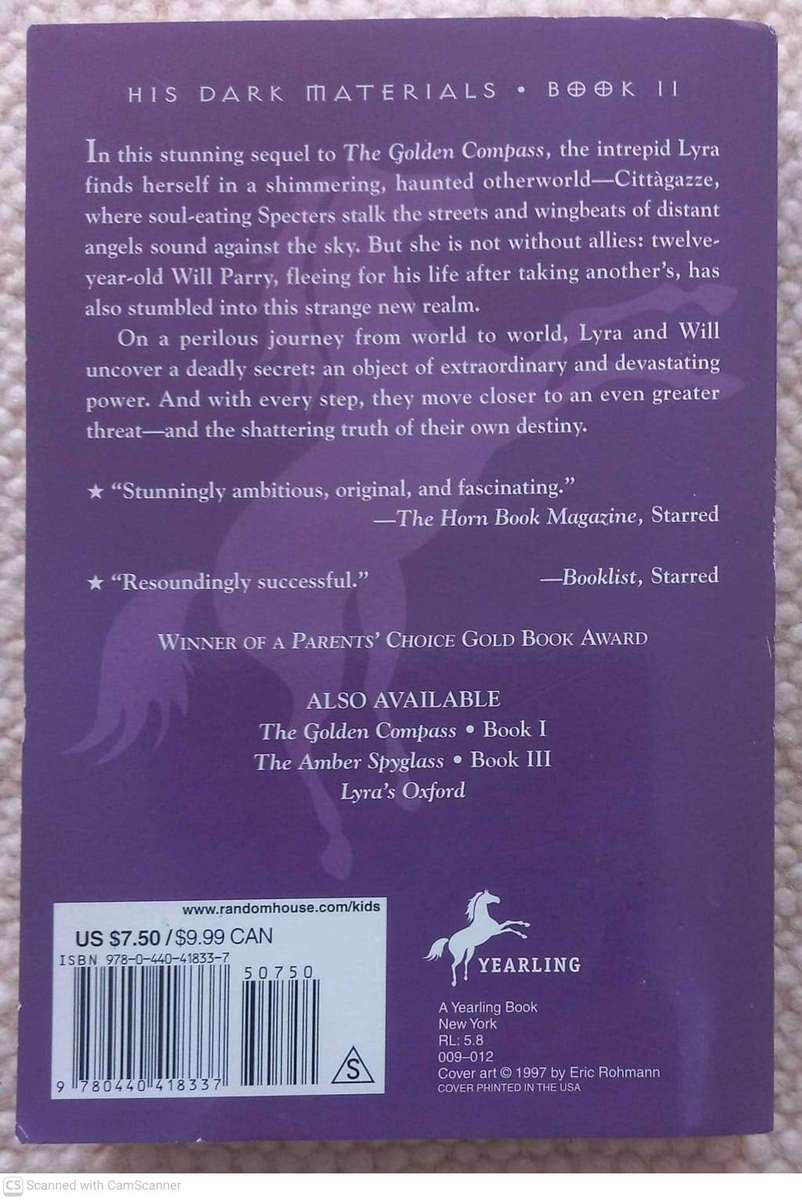 The Subtle Knife (His Dark Materials, Book 2) -- Philip Pullman