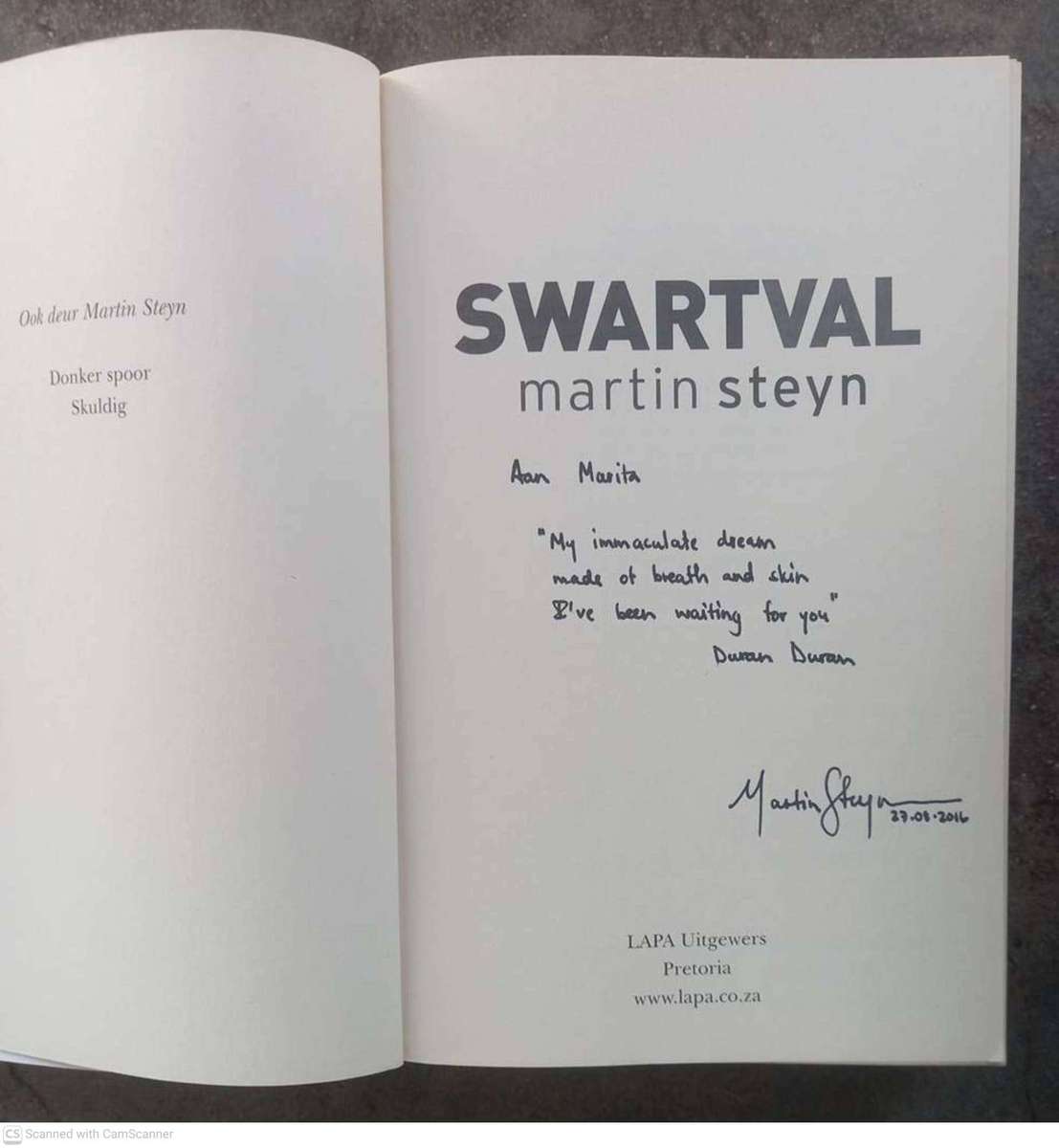 Swartval -- Martin Steyn **GETEKEN**