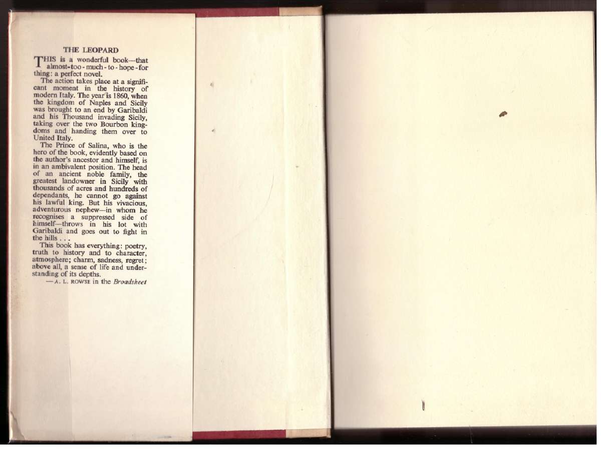 The Leopard -- Giuseppe di Lampedusa