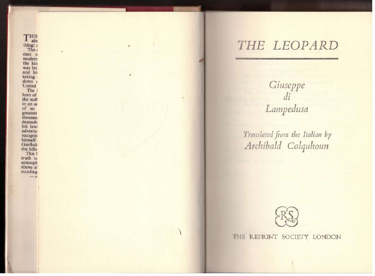 The Leopard -- Giuseppe di Lampedusa
