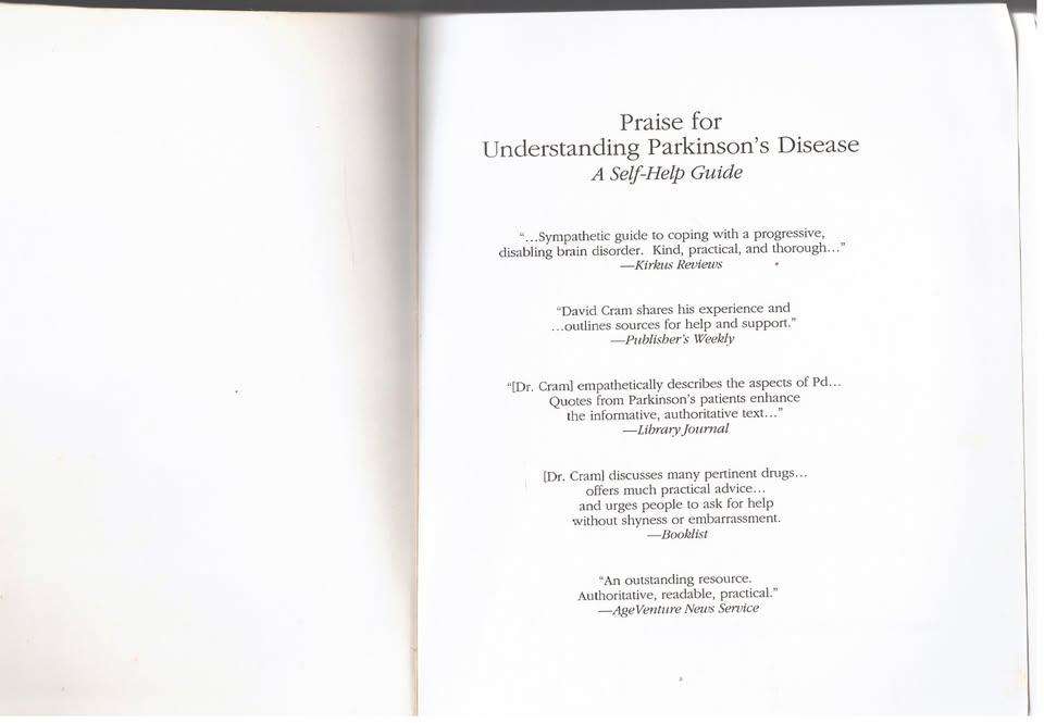 Understanding Parkinson`s Disease: A Guide -- David L. Cram