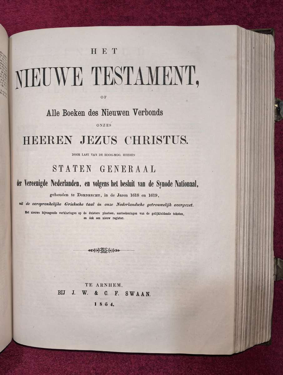 WINSKOOP VAN DIE WEEK:  1864 Nederlandse Statebybel  /  1864 Antique Dutch Bible