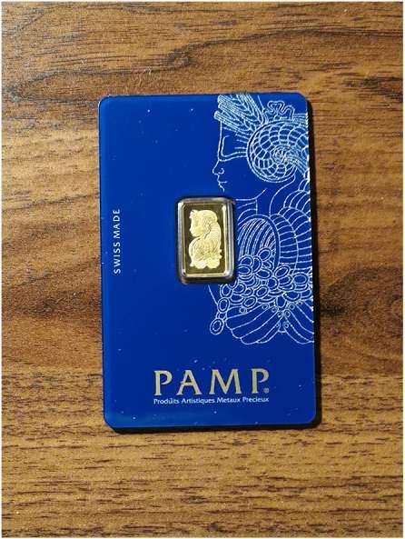 2.5 gram 24kt .999 Fine Gold Bullion Bar - Pamp - Country of Origin UAE (Assay and Certified)