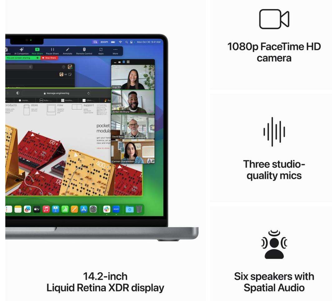 Apple Macbook Pro 14inch M3 with chip 8-core CPU and 10-core GPU 512GB SSD