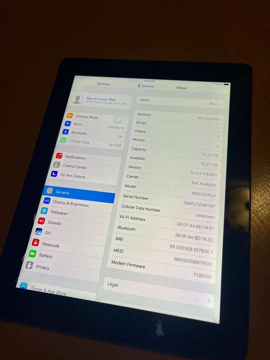 Apple iPad 4th Gen WiFi and Cellular 16gig