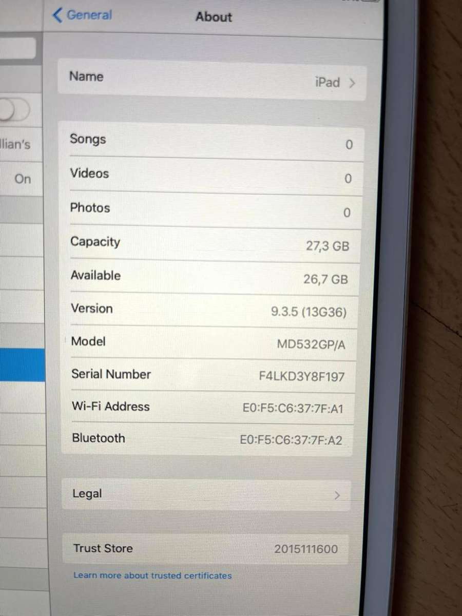 Apple iPad Mini 32gig Wi-Fi (Model A1432)