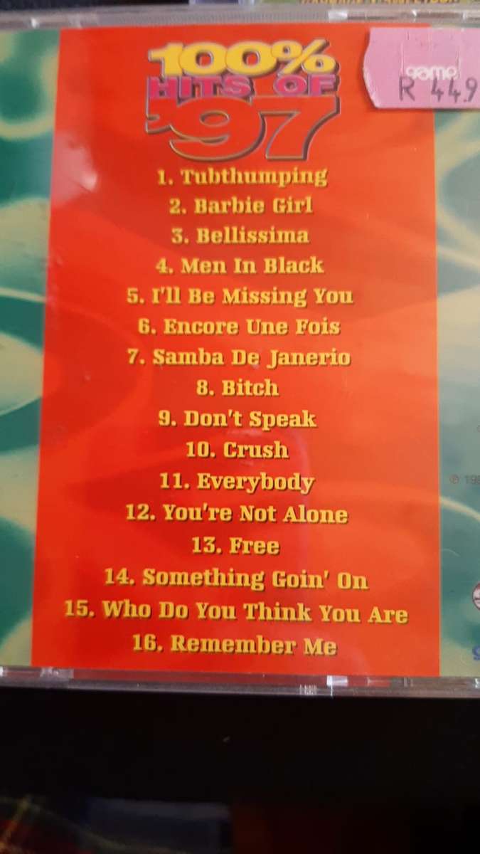 4 x CD Combo -100%hits of 97 + 100%dance no3 +Hits 2000 + New Hits 1998