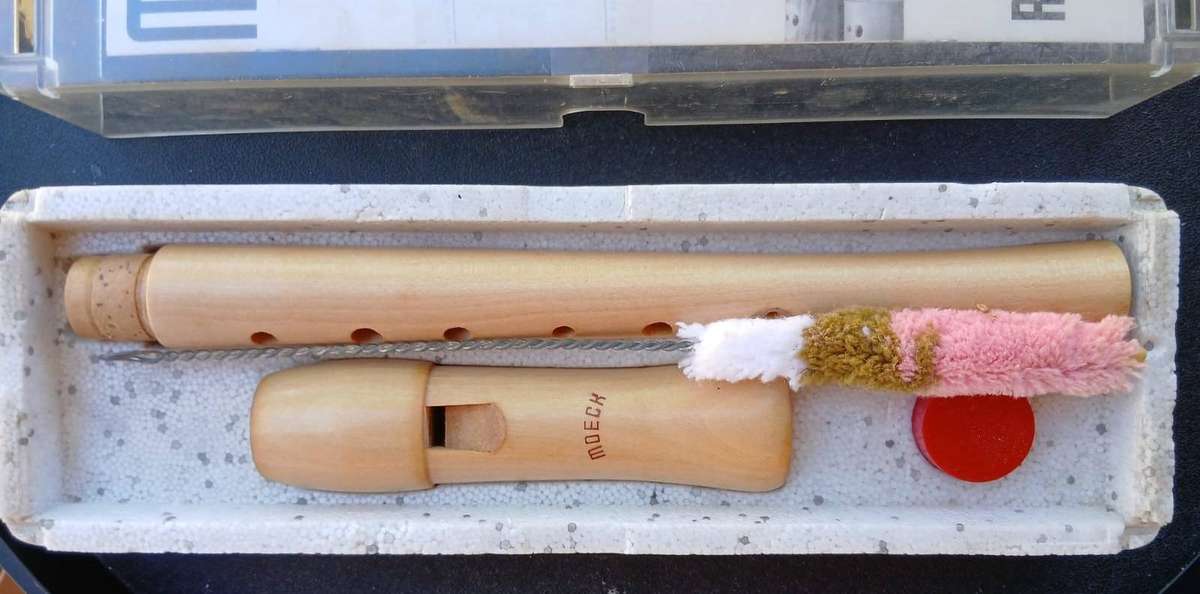 Vintage MOECK Barock Wooden Recorder Flute Complete German Set with Case