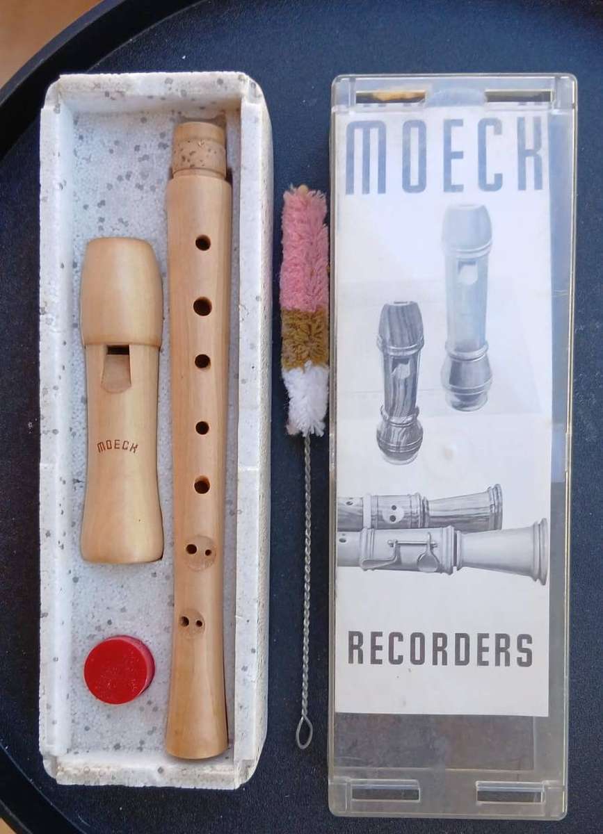 Vintage MOECK Barock Wooden Recorder Flute Complete German Set with Case