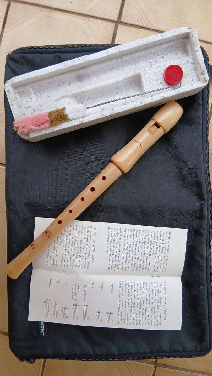 Vintage MOECK Barock Wooden Recorder Flute Complete German Set with Case