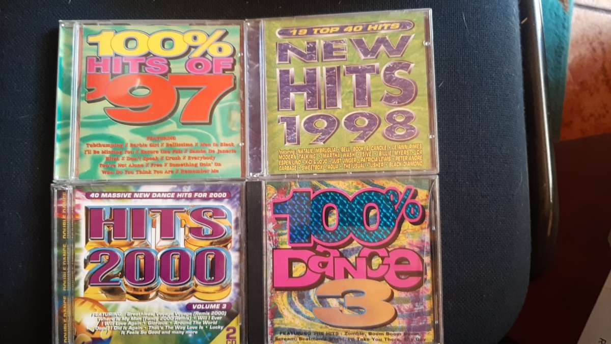 4 x CD Combo -100%hits of 97 + 100%dance no3 +Hits 2000 + New Hits 1998
