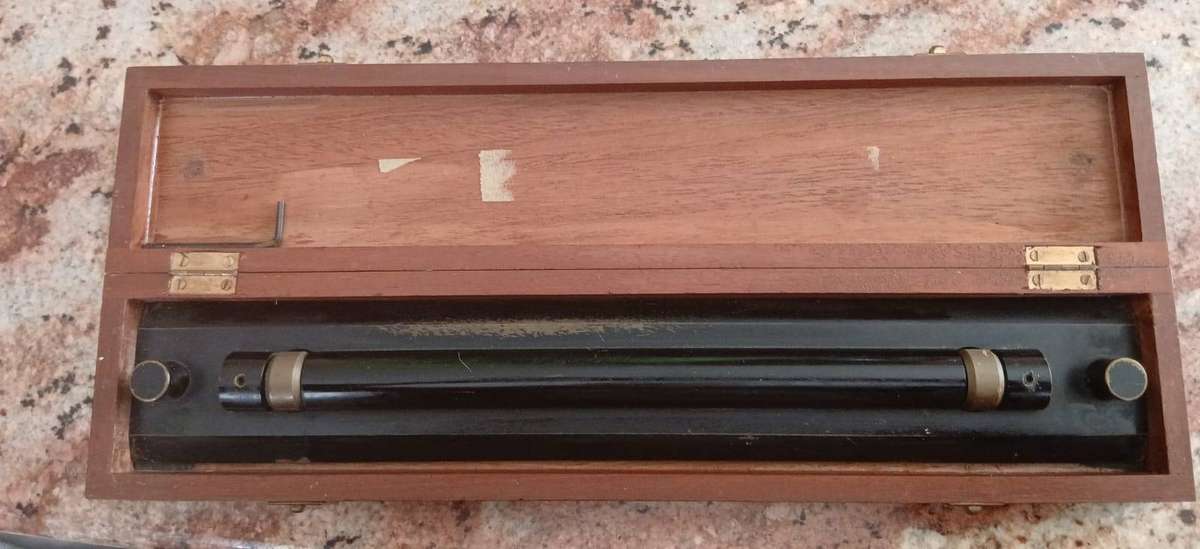 Vintage Parallel Straightedge Drafting Instrument in Wooden Case