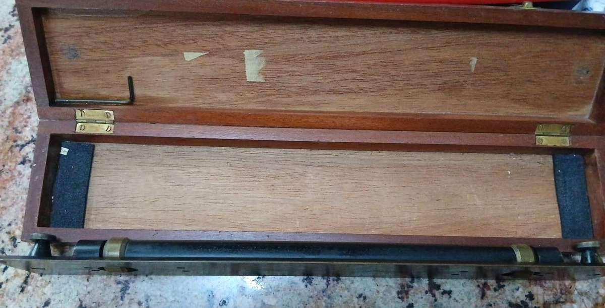 Vintage Parallel Straightedge Drafting Instrument in Wooden Case