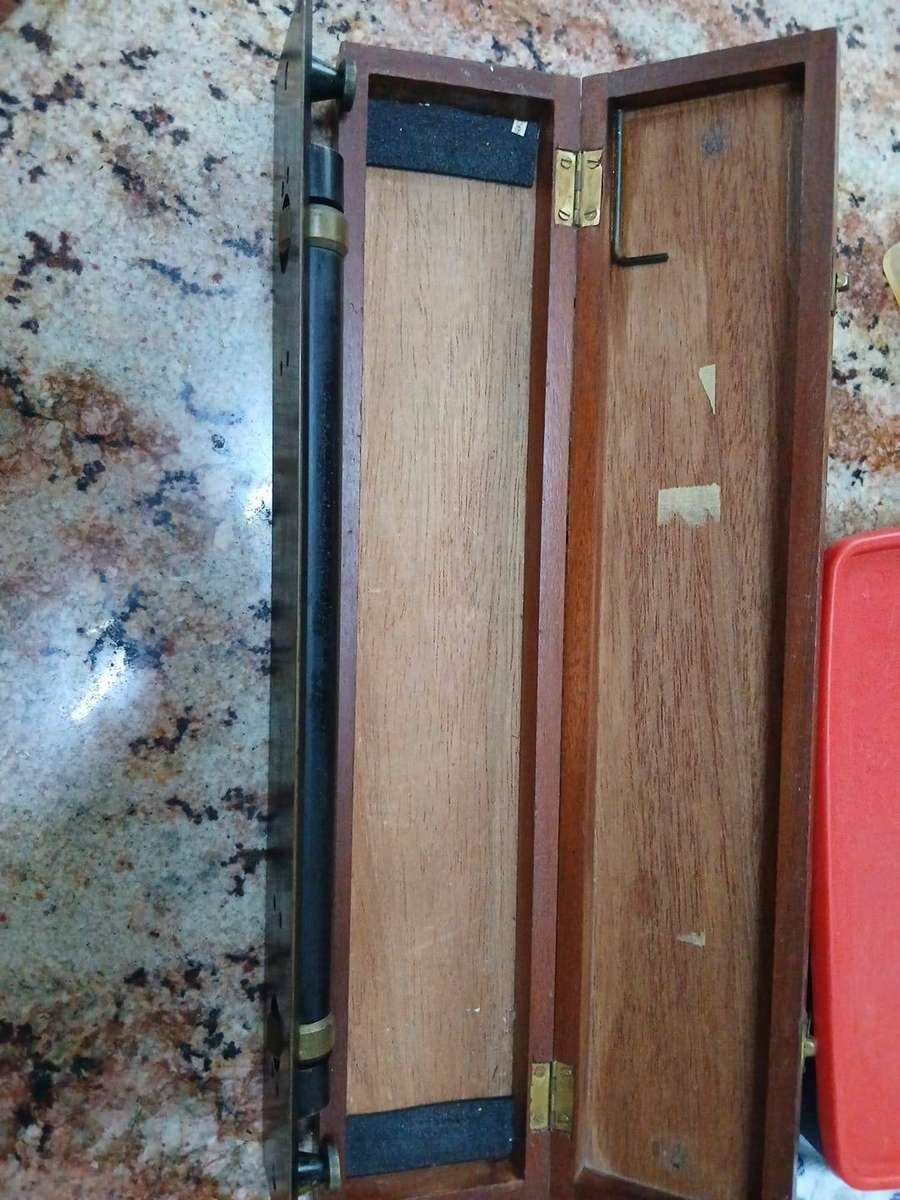 Vintage Parallel Straightedge Drafting Instrument in Wooden Case