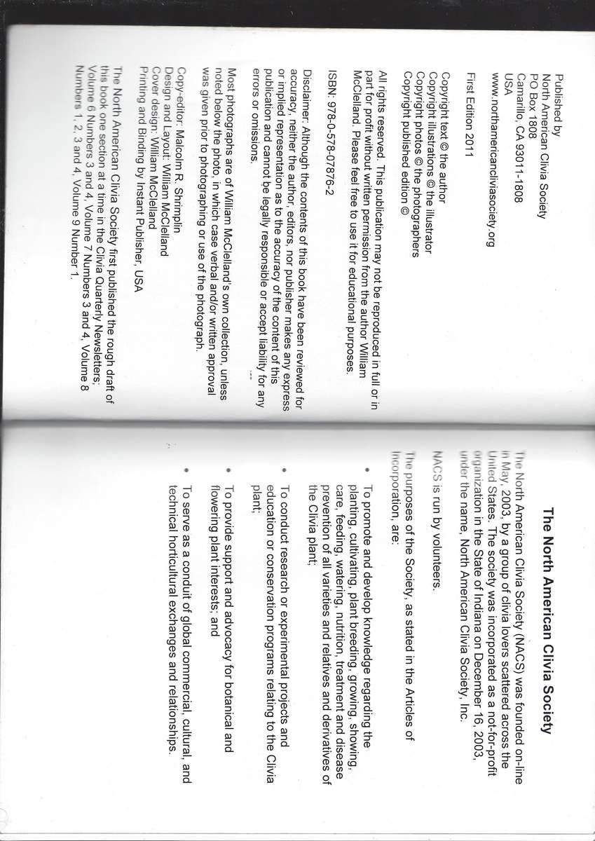 Illustrated Terms & Definitions For Describing Clivia written by William McCleland 76 Page Paperback