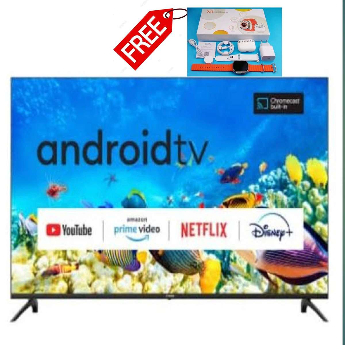 Hirano 55" Smart TV HRN-5F55 Free TV Wall Mount+Free Smartwatch