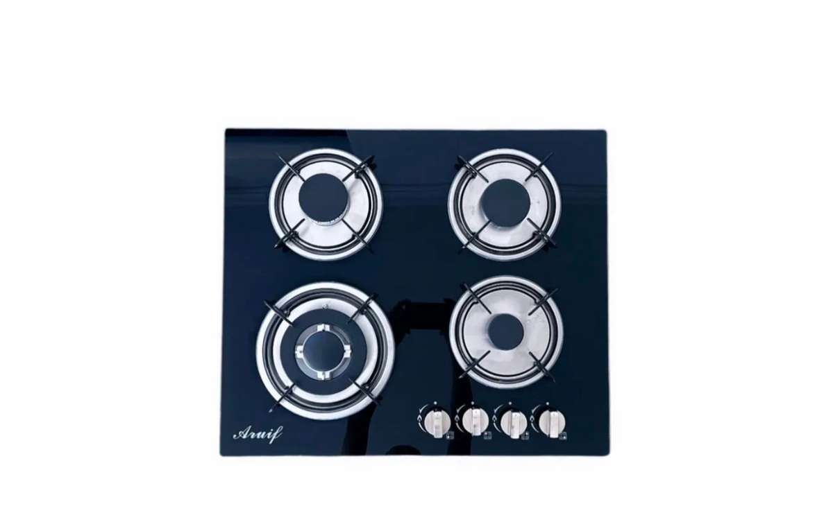 Aruif Built-In Tempered Glass Countertop 4 Burner Gas Hob 600mmx510mm