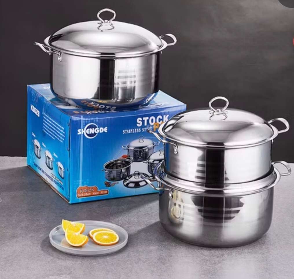 High Quality Heavy Thick Stainless Steel Stock Pot Sets Soup Pot Set Stainless Steel Cookware Sets 6
