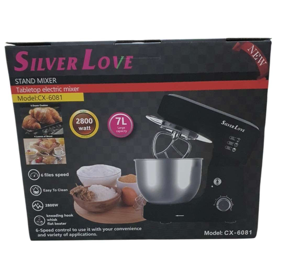Silver Love Stand Mixer Table top 7Lt