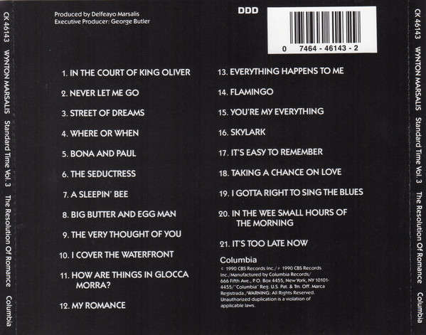 CD - Wynton Marsalis - Standard Time Vol. 3 (The Resolution Of Romance)
