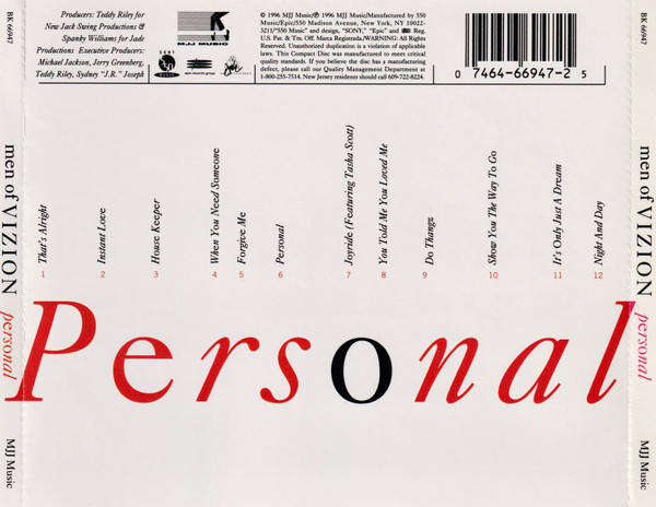 CD - Men Of Vizion  Personal  (New Sealed)