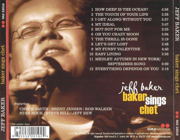 CD - Jeff Baker - Baker Sings Chet - OA2 22010