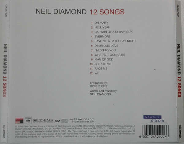 CD - Neil Diamond -  12 Songs