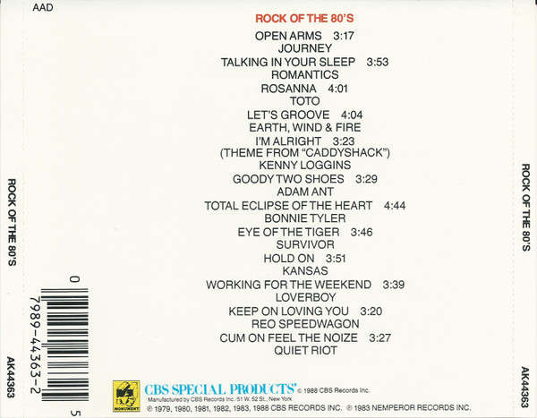CD - Various - Rock Of The 80's