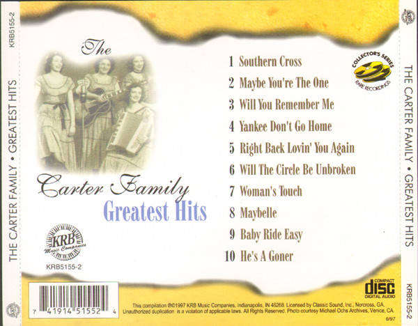 CD - The Carter Family - Greatest Hits
