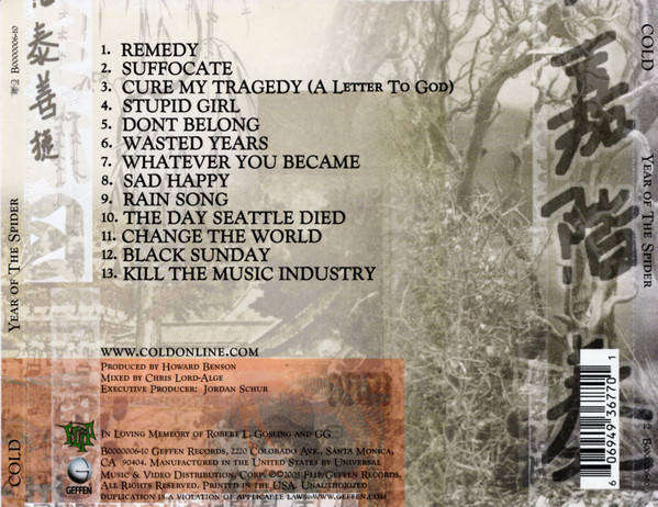 CD - Cold - Year Of The Spider (Cd + Dvd)
